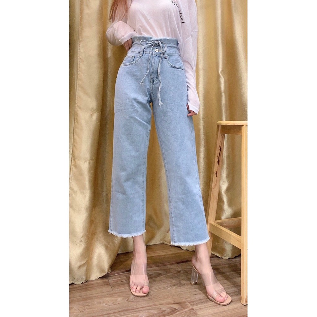 Quần jean ống suông lưng cao OR125T