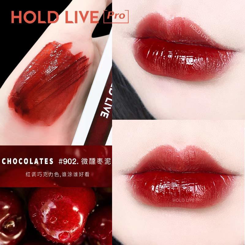 HOLD LIVEMirror Lip Glaze Velvet Matte Matte Water Lipstick Caramel Plum Color Lasting Not Easy to Fade