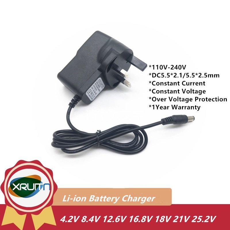 AC 100-240V DC 4.2V 8.4V 12.6V 16.8V 21V 25V 0.5A 1A 2A 3A Adapter Nguồn Điện 4.2 8.4 12.6 16.8 V Vo