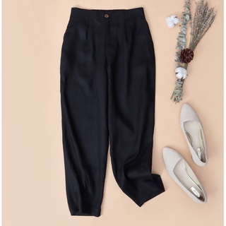 Quần côn linen baggy kachisa màu đen