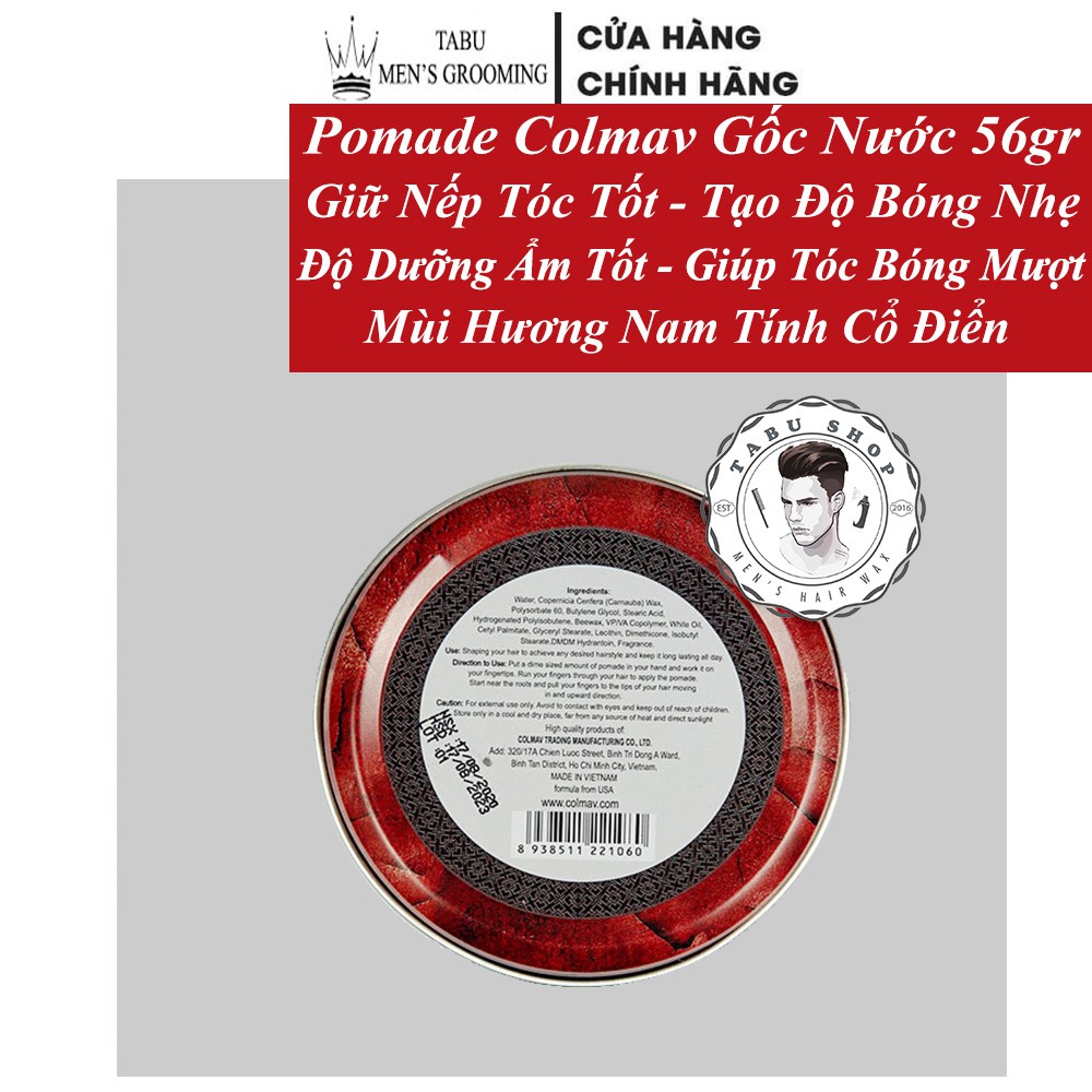 Sáp Vuốt Tóc Colmav Pomade Gốc Nước 56gr