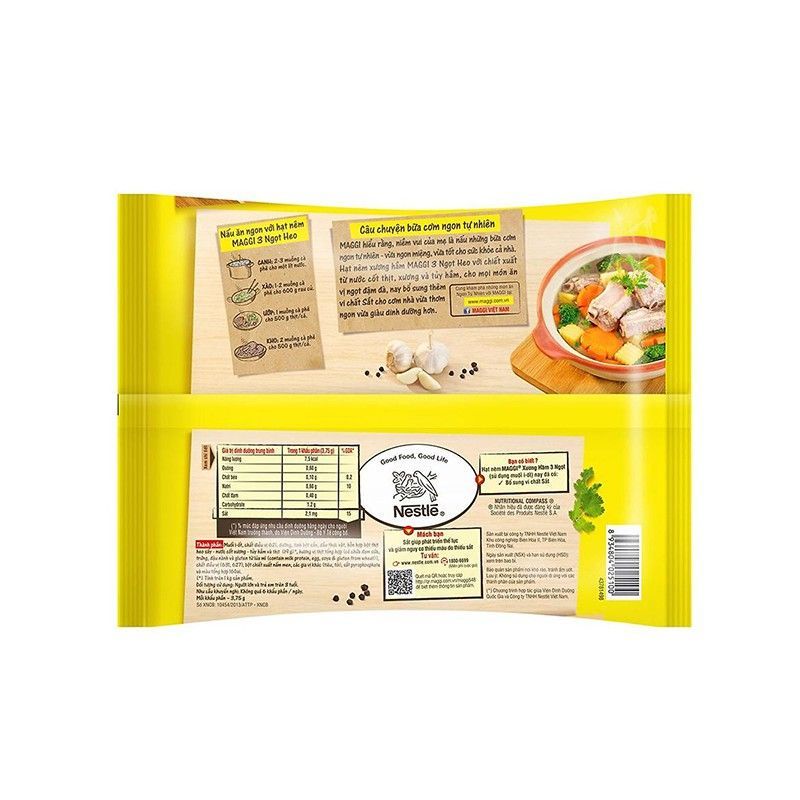 Hạt nêm Maggi 3 ngọt heo túi 900g