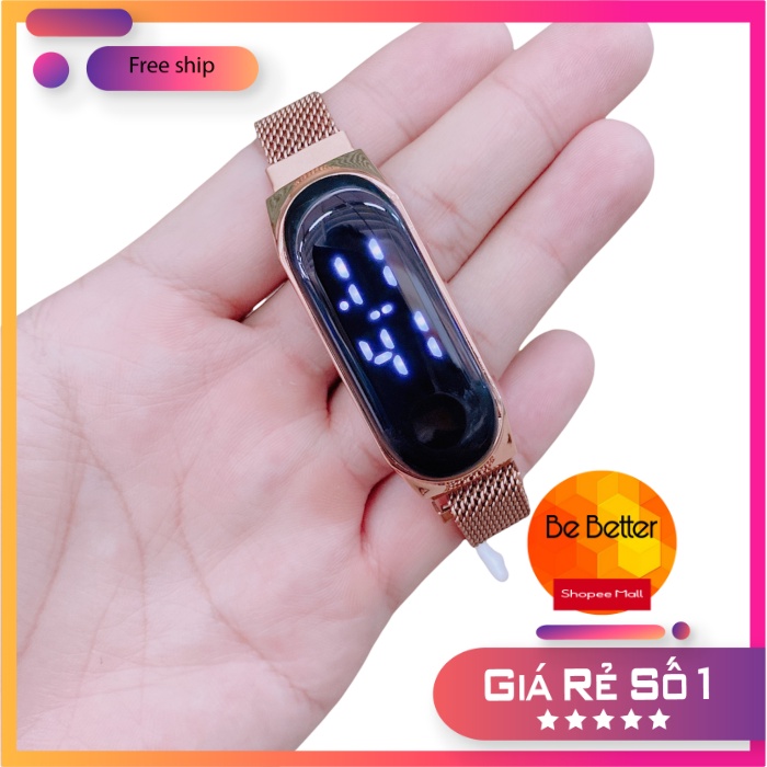 Đồng hồ thời trang hiển thị số Led dây milan nam châm, màn hình cảm ứng 1 chạm tiện lợi rẻ nhất HCM