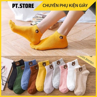 Combo 10 đôi tất gấu cổ ngắn tặng kèm túi đựng
