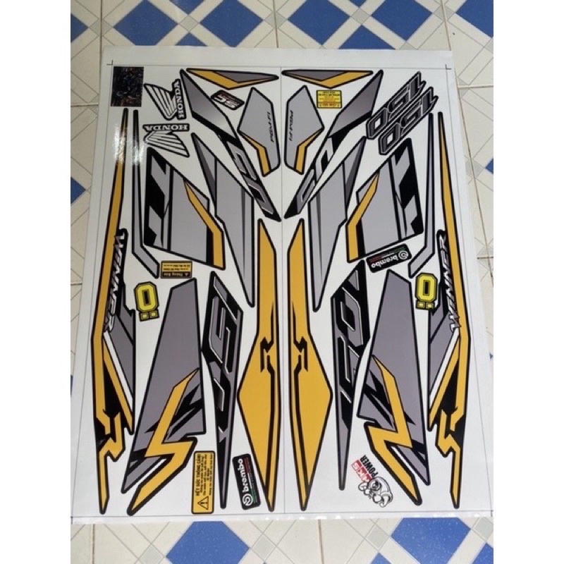 Tem rời xe winner Malay 2019 vàng xám đen