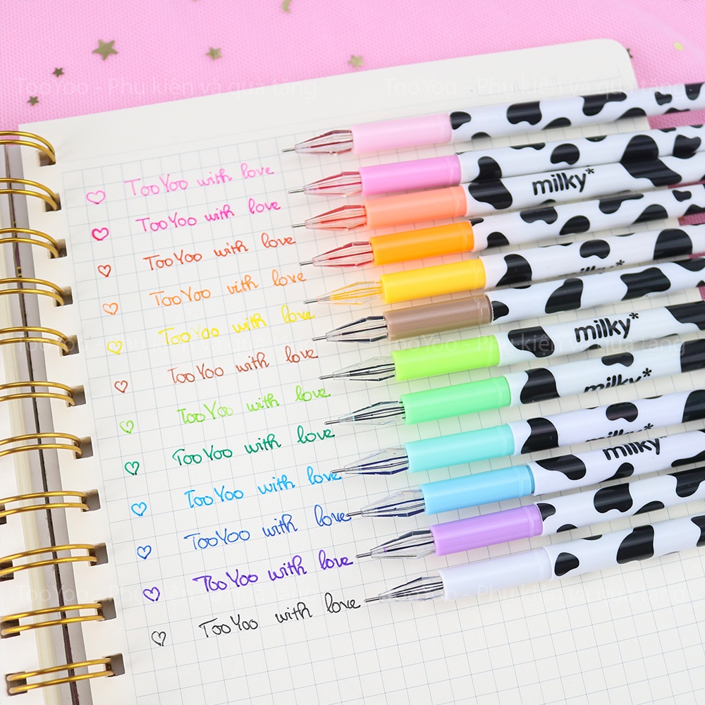 Bút bi nước nhiều màu họa tiết con bò sữa dễ thương cute TooYoo TY0072