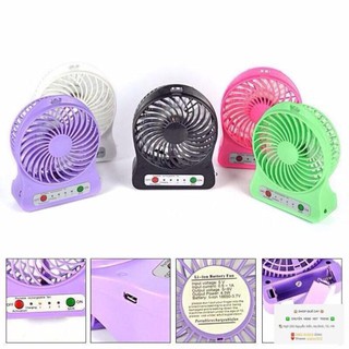 QUẠT MINI 3 TỐC ĐỘ KÈM PIN + SẠC