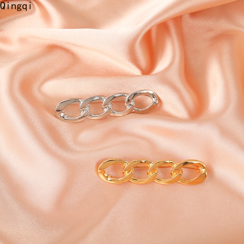 Ghim cài áo MISS ZOE dạng chuỗi xích màu vàng / bạc đơn giản thời trang cho nam và nữ