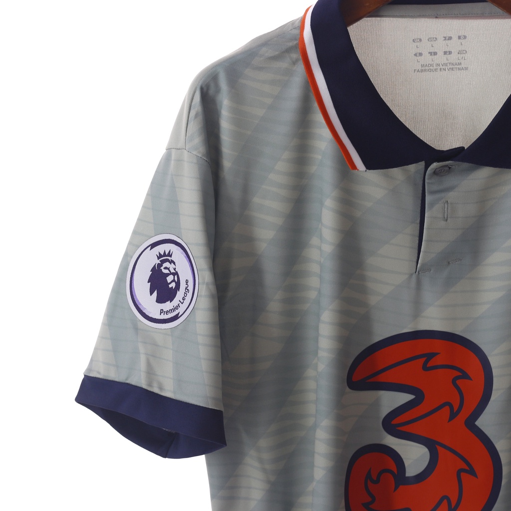 Bộ quần áo đá bóng Chelsea fanmade - set bộ thể thao màu xanh xám cố bẻ tay ngắn form âu Leaguestore