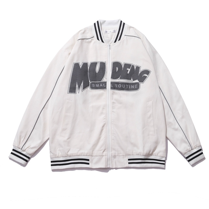 Áo BomBer Dù 2 Lớp Phối Chữ MUDENG Bản In 5D, Hàng Cao Cấp Đa Tác Dụng 4 Mùa Chống Mưa Nắng Siêu Đẹp