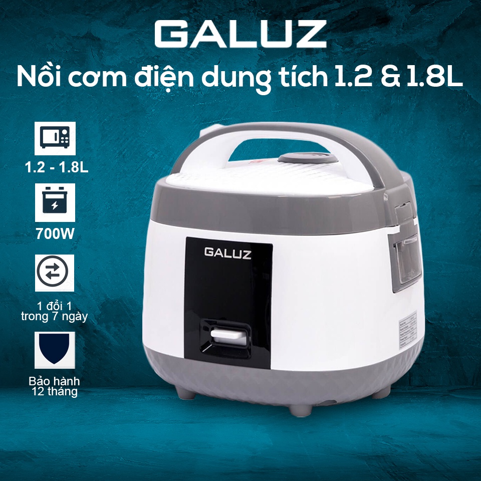 Nồi cơm điện Galuz dung tích 1.2L và 1.8L thương hiệu Pháp Gr-03 và Gr-05, công suất 500W - Lòng nồi dày dặn