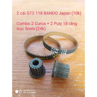 Curoa S2M 118 và Puly G2T 18 răng trục 5mm đóng cốt