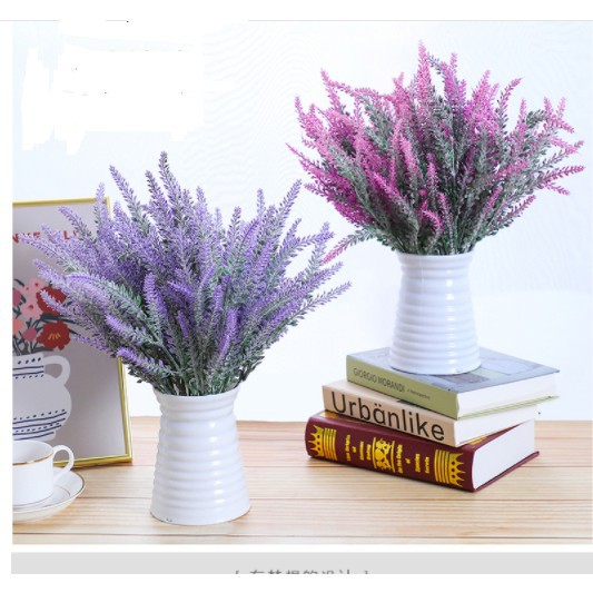 HOA OẢI HƯƠNG LAVENDER giả phủ phấn 5 nhánh 25 bông màu sắc trang nhã cực xinh decor nhà cửa, sự kiện, chụp ảnh