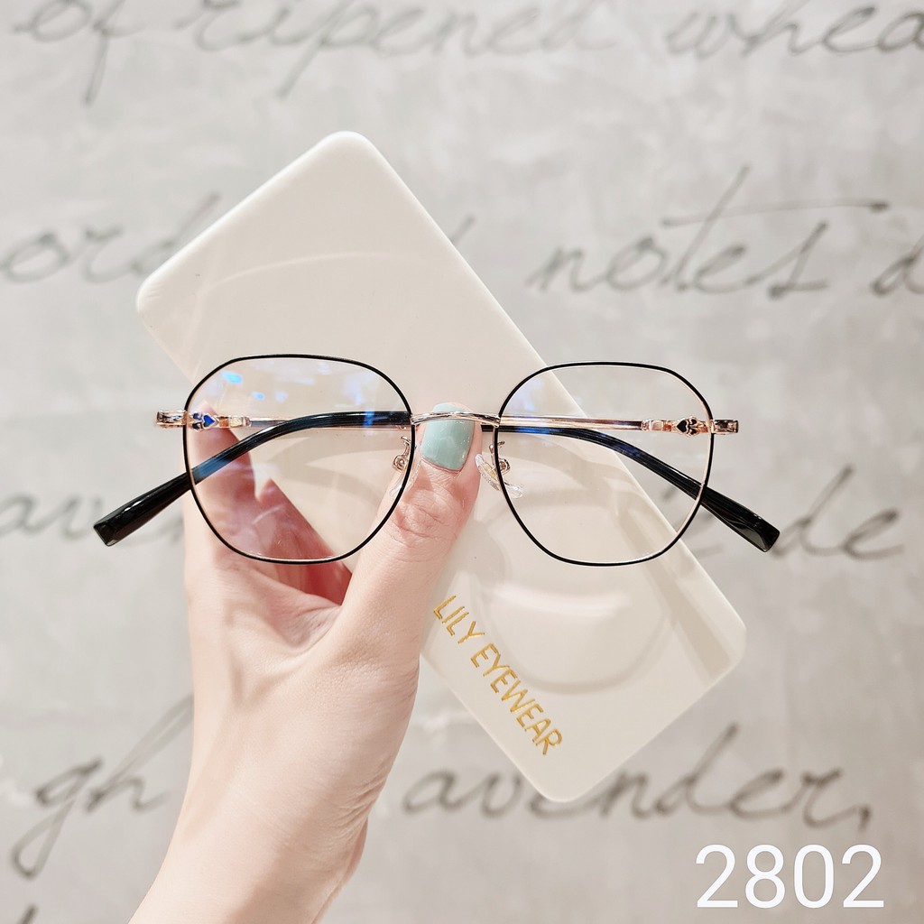 Gọng kính thời trang nữ Lilyeyewear mắt vuông bo TITANIUM bền dẻo thanh mảnh 2802 | BigBuy360 - bigbuy360.vn