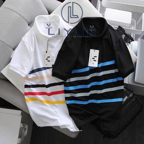 Áo thun polo áo phông nam có cổ thiết kế sọc in phối vải thun cá sấu cao cấp nhiều màu Liyorstore - ACB4062 ❕