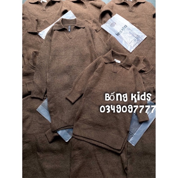 Váy Len Bé Gái Cổ Đức Dáng Suông Nâu HaM