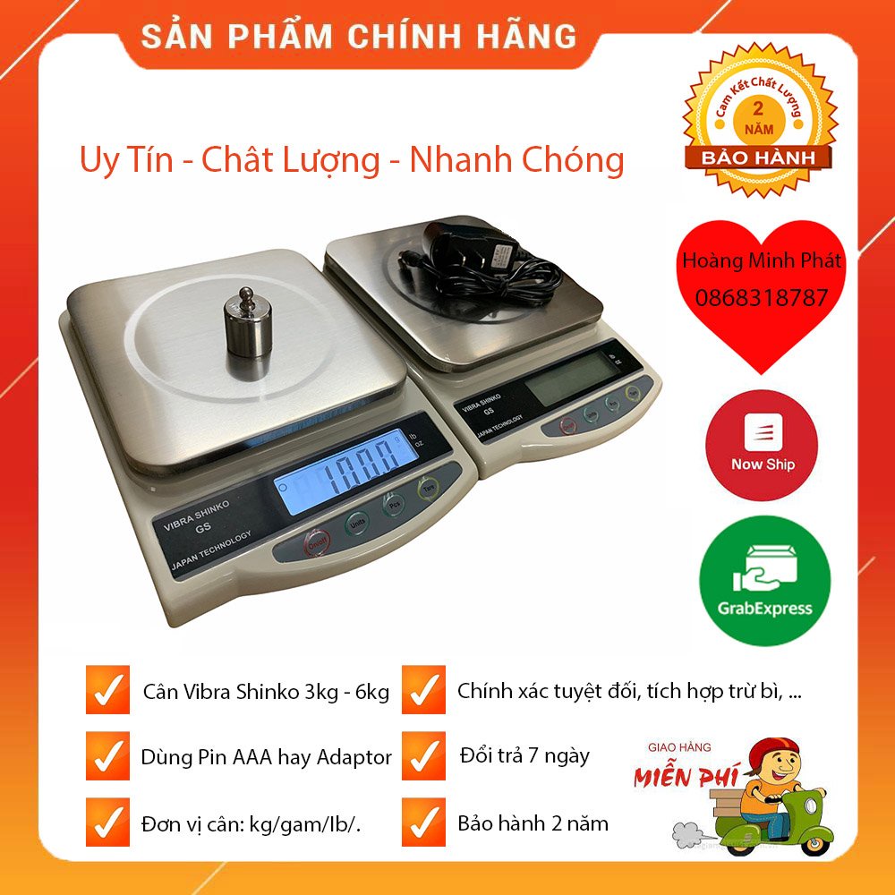 CÂN ĐIỆN TỬ Vibra Shinko GS ( 6kg/1gam ) ( 3kg/0.5gam ) CÂN ĐIỆN TỬ DÙNG CHO GIA ĐÌNH, NHÀ HÀNG