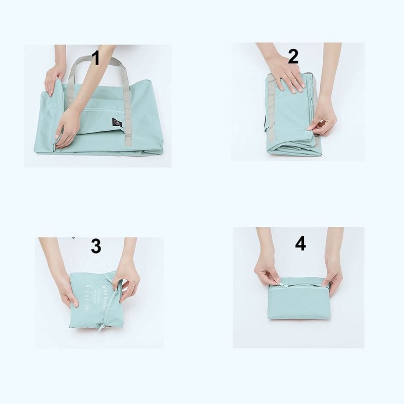 Túi đeo vai sức chứa lớn trọng lượng nhẹ có thể gấp gọn màu trơn đa năng phù hợp đi du lịch tập gym mua sắm