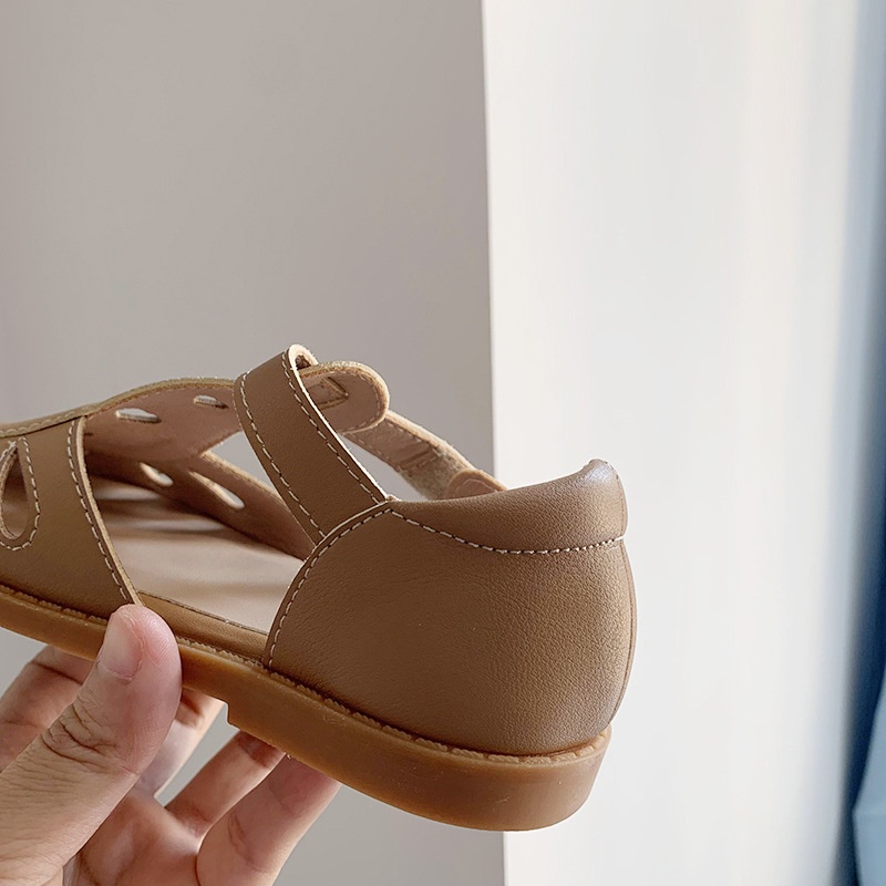 Giày Sandal Da Đế Mềm Thoải Mái Phong Cách Roman Cho Bé Gái