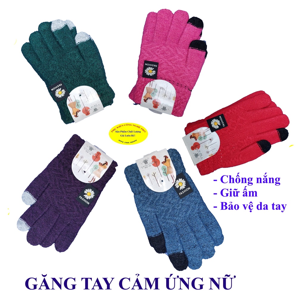 GĂNG TAY BAO TAY NỮ Loại cảm ứng Chất liệu len dày êm Gắn hình bất kỳ Thương hiệu YUHAN FEILU Chống nắng, Bảo vệ da tay