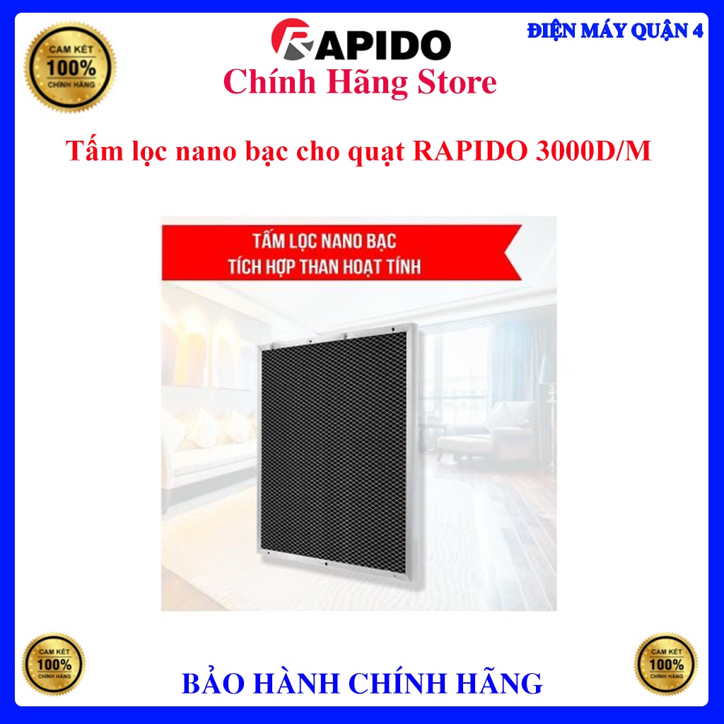 Tấm lọc Nano bạc tích hợp than hoạt tính dành cho quạt 3000M/3000D