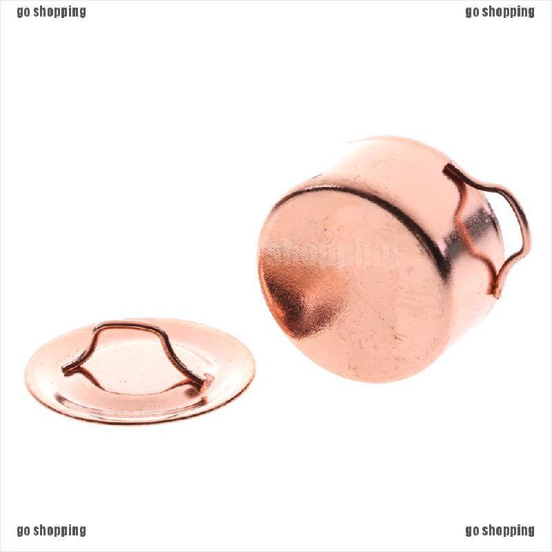 {go shopping}1/12 Dollhouse Miniature Kitchen Copper Pot with Lid