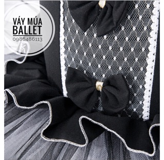 Váy múa ballet 3 nơ cao cấp (tím, đen)