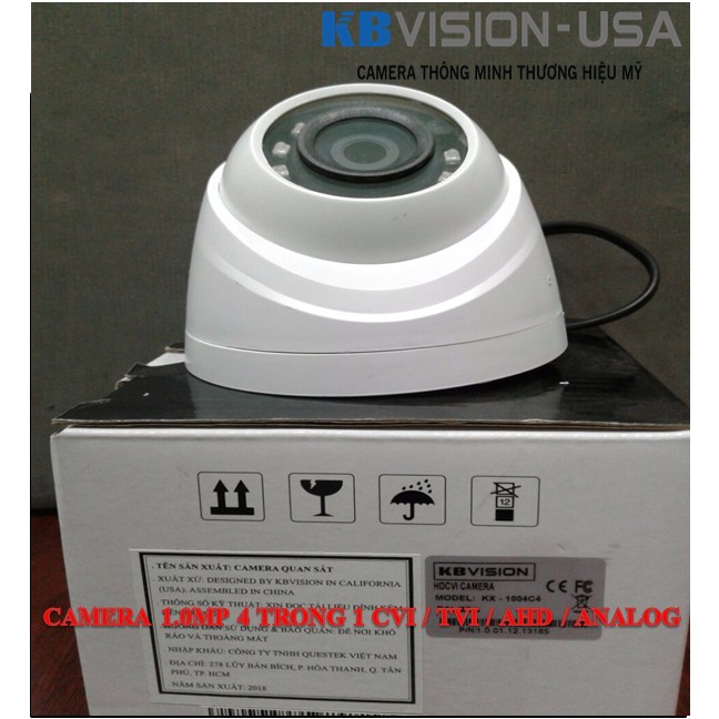Camera 4 trong 1 KX-1002C4 KBVISION 1MP hỗ trợ CVI / TVI / AHD / Analog