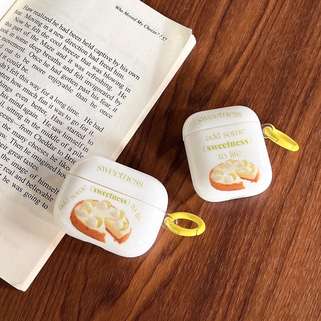 Vỏ Bảo Vệ Hộp Sạc Tai Nghe Bluetooth AirPods 1 2 pro 3 2021 gen3 Bằng Silicon Hình Bánh Kem Đơn Giản Thời Trang