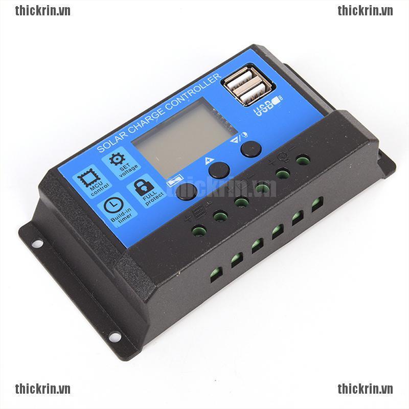 <Hot~new>10A 12V/24V Solar Panel Charger Controller Battery Regulator USB LCD SS