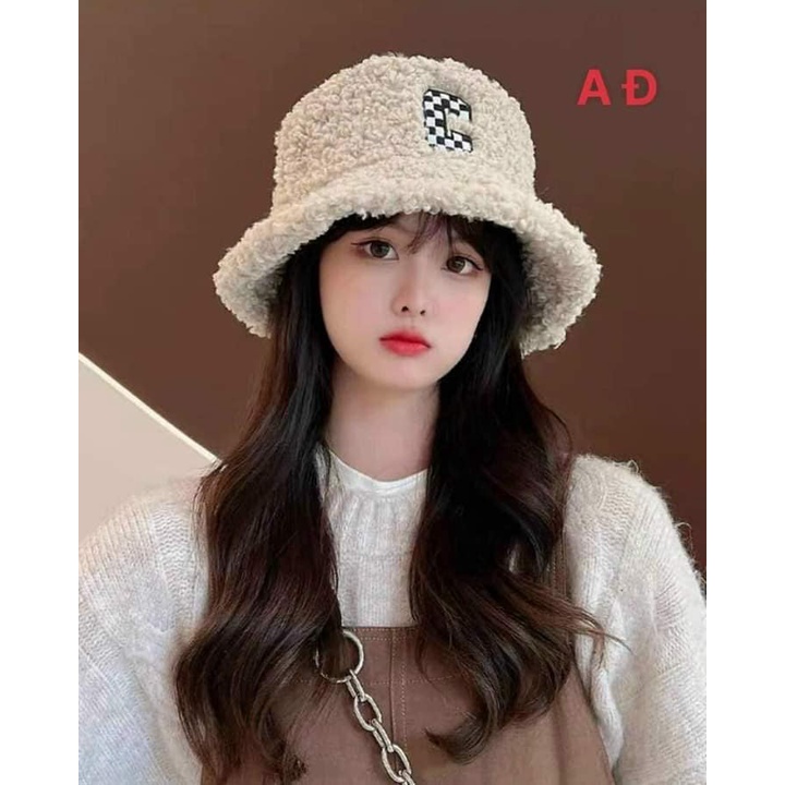 Mũ lông cừu chữ C phong cách hàn quốc