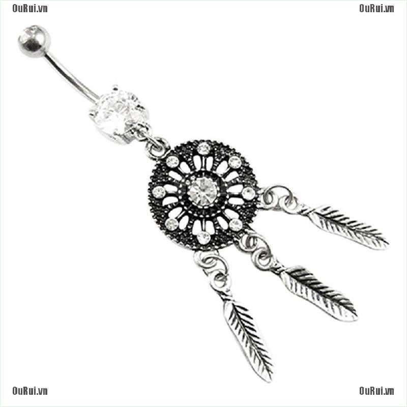 Khuyên Rốn Đính Đá Hình Lưới Dễ Thương