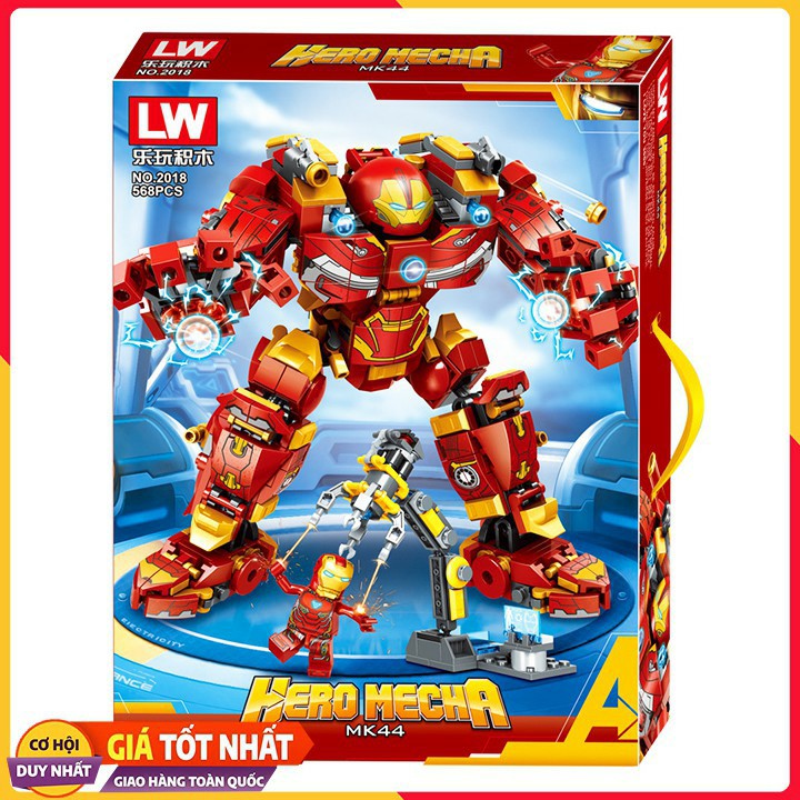 Lego Xếp Hình Ninjago Iron Man ( Người Sắt ) 2018. Gồm 568 chi tiết. Lego Ninjago Lắp Ráp