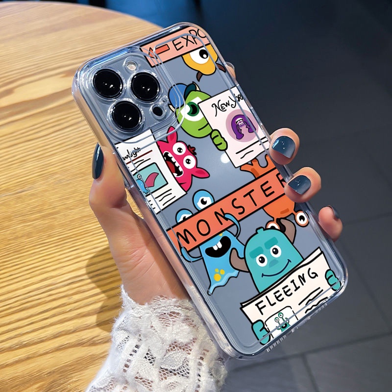 Ốp Điện Thoại TPU Hình Vuông Họa Tiết Quái Vật Cho Xiaomi Redmi Note 11 12 Pro 5G 11S 10 Pro 4G 10S Redmi 12C 11A 10C 9C