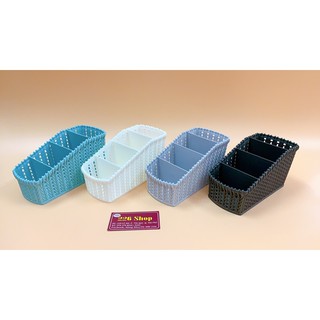 Khay nhựa nhiều ngăn để bàn 19x8x10 [hàng siêu thị Hồ Long].Được chọn màu