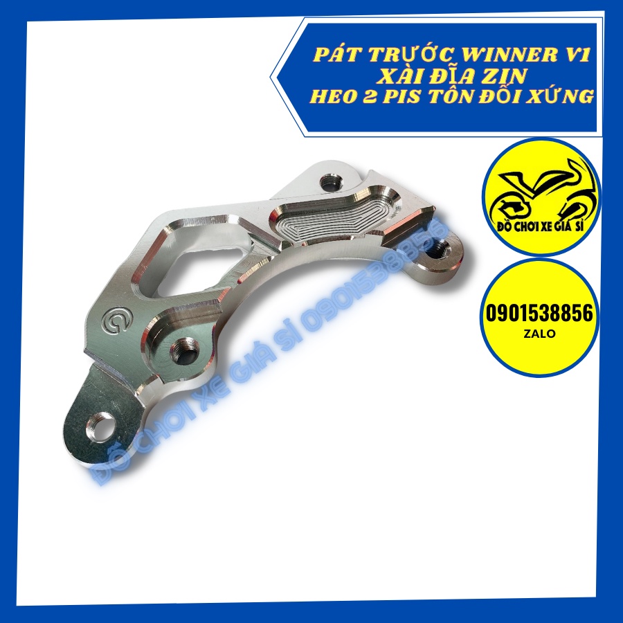 Pát trước Winner v1 đĩa zin heo 2 piston đối xứng Nissin, Fando,Adelin