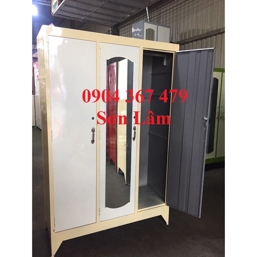 TỦ SẮT 3 CÁNH SƠN DẦU  - MIỄN SHIP HCM