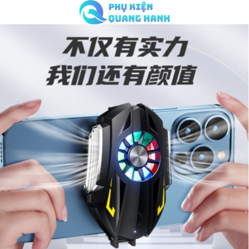 Quạt tản nhiệt điện thoại MẪU MỚI 2022, QH-01 , Sử dụng Pin sạc, giúp giảm nhiệt độ cho mọi điện thoại