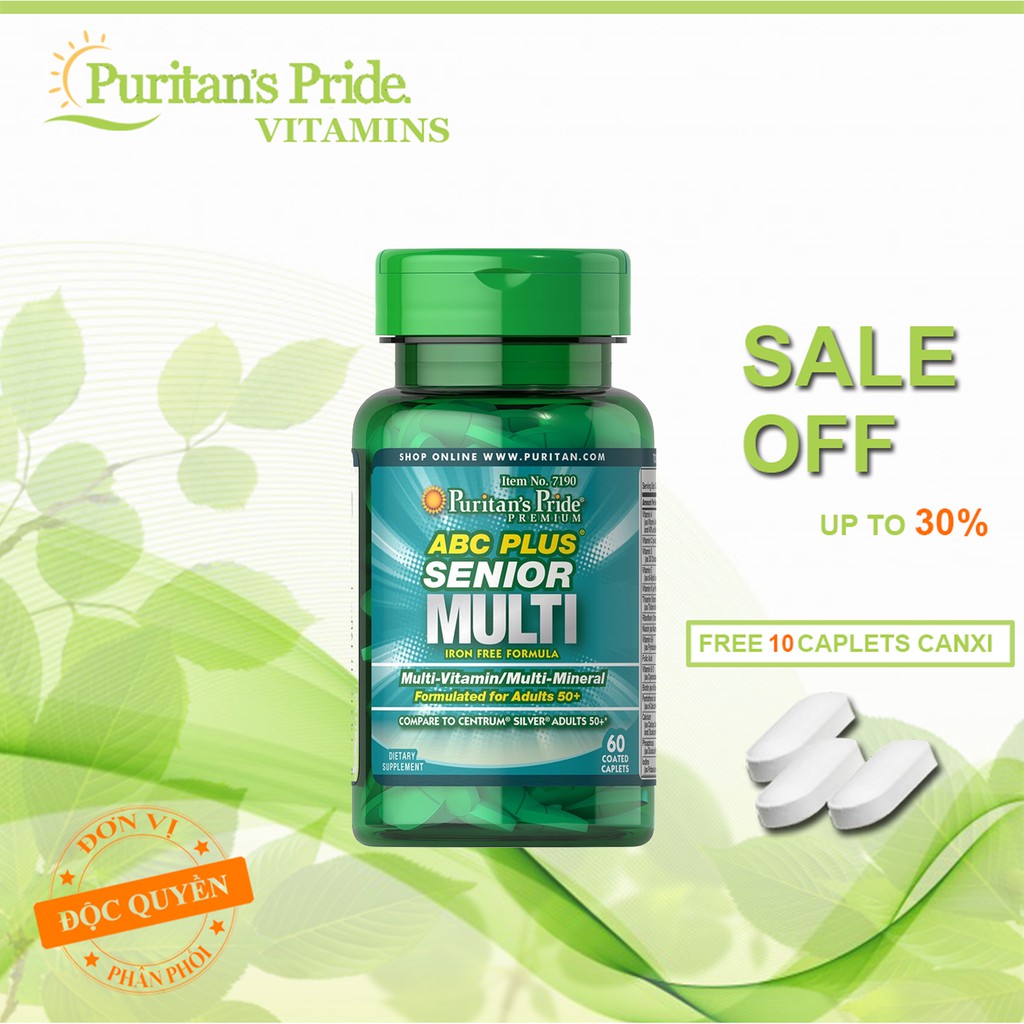 Viên uống Đa vi chất ABC Plus Senior MultiVitamin  cho người 50 tuổi- 60 viên- Mỹ