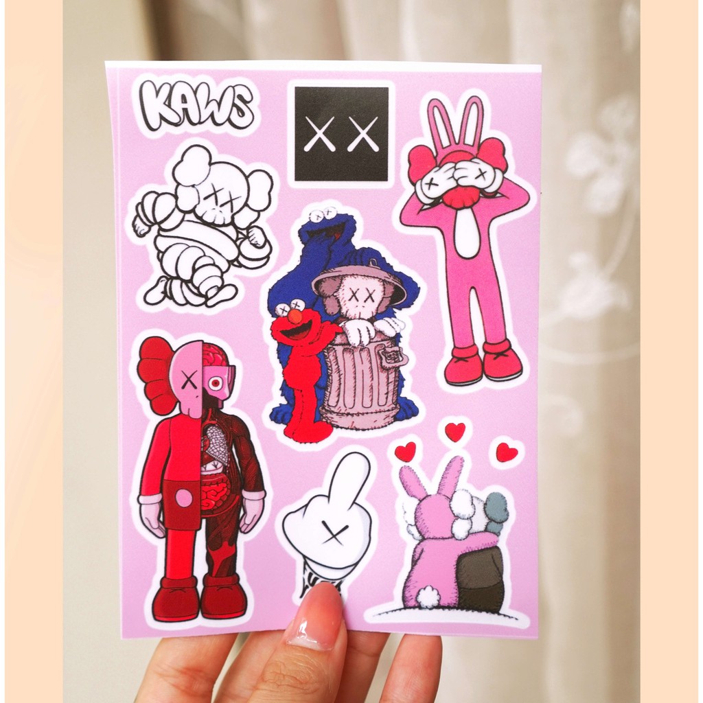 [100+ Hình Dán] Sticker Chủ Đề Người Len Kaws Chống Thấm Nước | STK103-100 | Sticker Dán Mũ Bảo Hiểm Điện Thoại Laptop