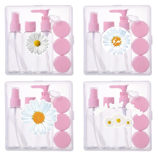 Bộ chiết mỹ phẩm du lịch hoa cúc GD 5 món CMP9 kèm hộp đựng