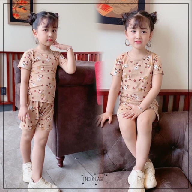 Đồ bộ cho bé thun cotton Qc