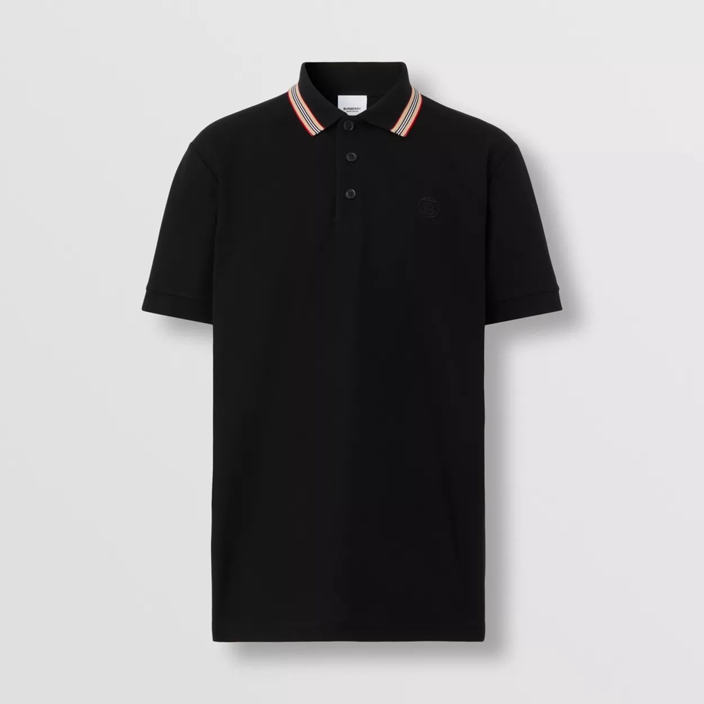 Áo Thun Nam Polo Shirt BURBERRY VIỀN ĐỎ SỌC CỔ LONDON ENGLAND Vải Cotton Piqué Dệt Kim Cao Cấp Sang Trọng