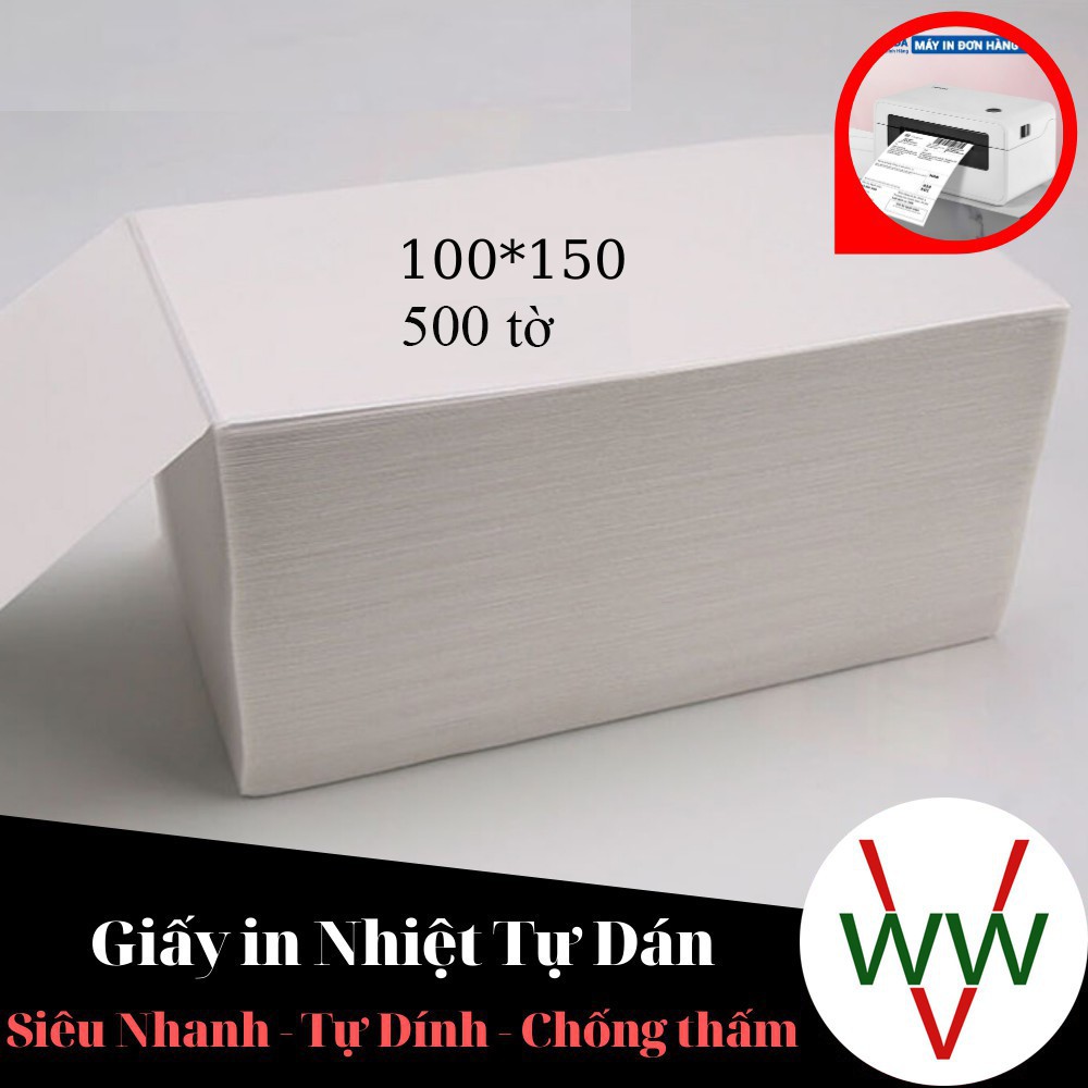 [FREESHIP]Giấy in nhiệt 1000 tờ khổ A6 3 lớp chống nước không phai chữ in đơn hàng tự dán dùng cho máy in nhiệt SP46