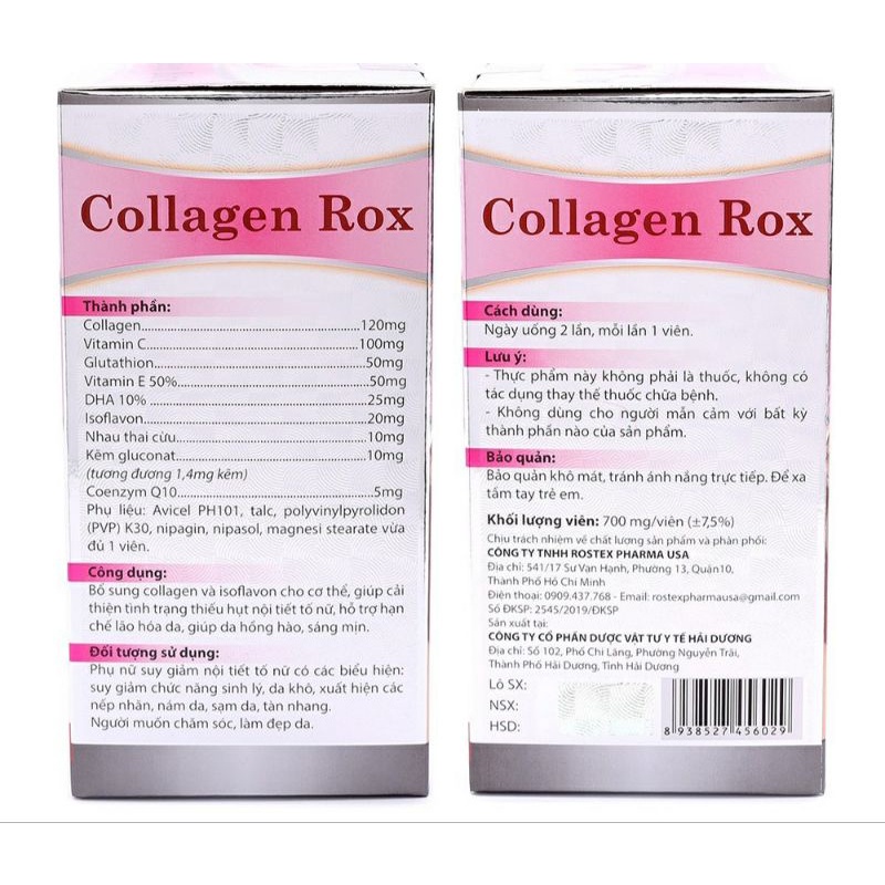 Viên uống Collagen Rox - Hộp 60 viên