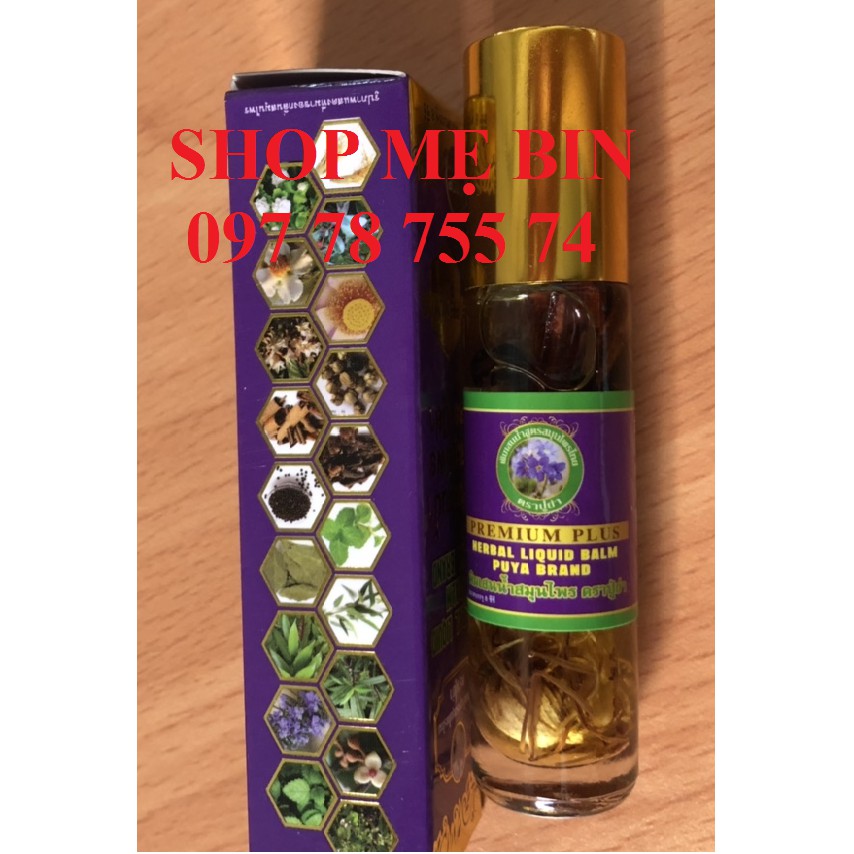 Dầu Lăn Thảo Dược 19 Vị Thuốc Puya Brand Herbal Liquid Balm Premium Plus