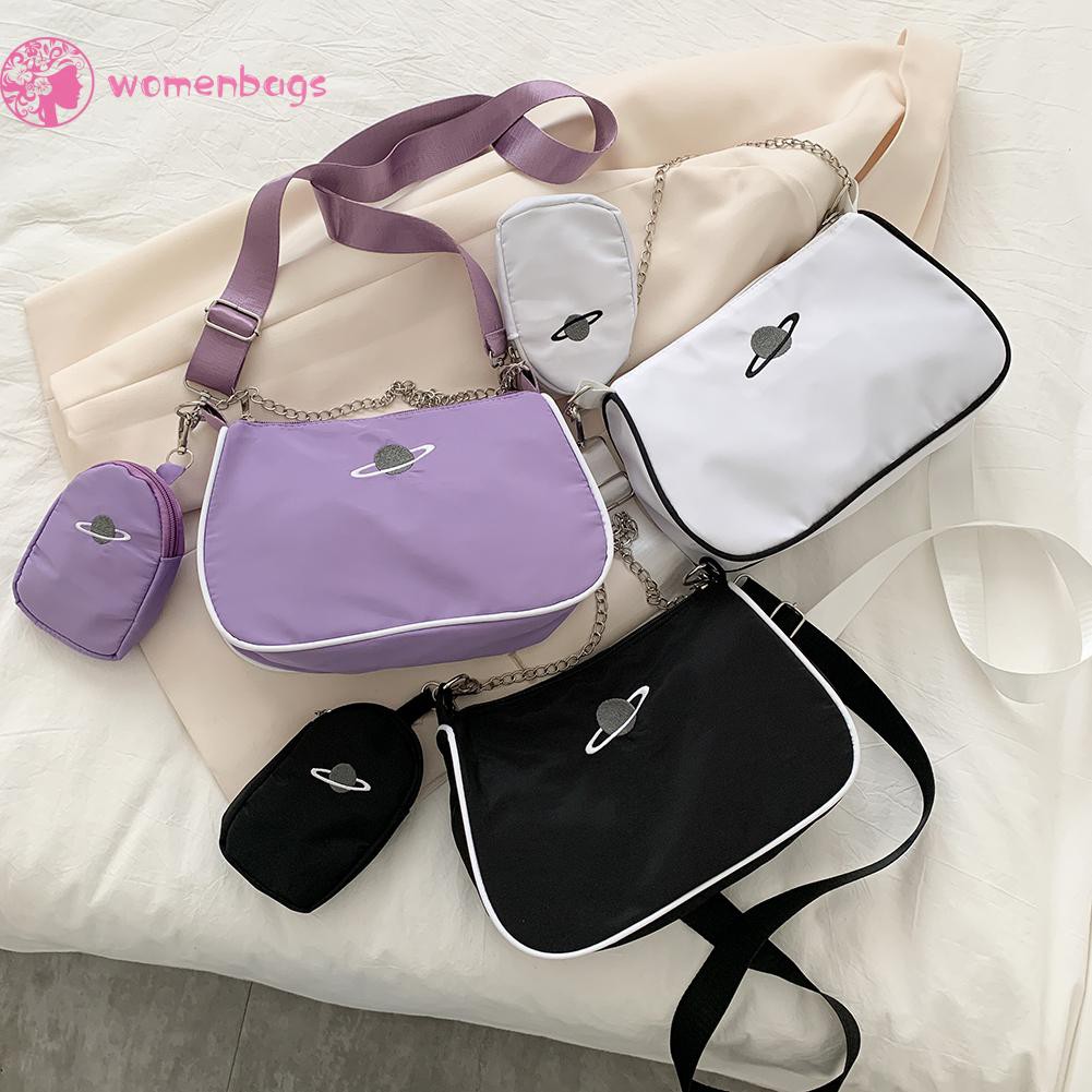 Túi Đeo Chéo Nylon Phối Khóa Kéo Thời Trang Cho Nữ