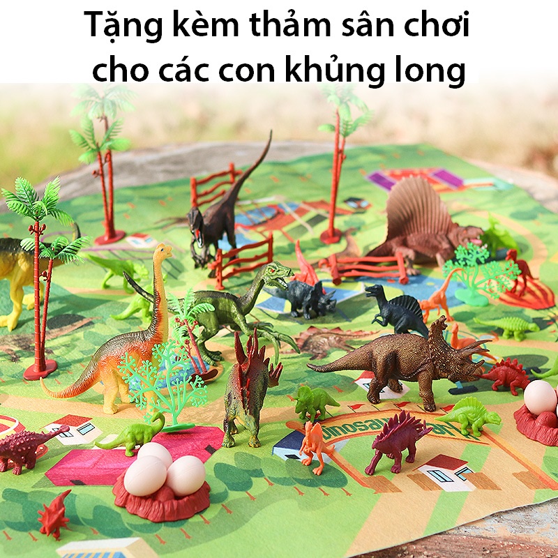 Bộ đồ chơi mô hình công viên khủng long cho trẻ em - Đồ chơi mô hình các loài khủng long cho bé trai bé gái A1
