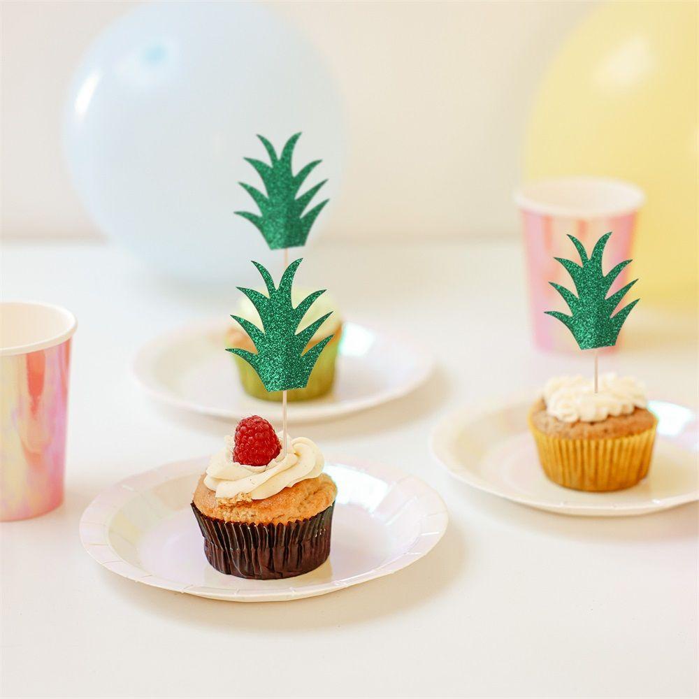 24 Topper Trang Trí Bánh Kem Hình Trái Dứa Nhiệt Đới