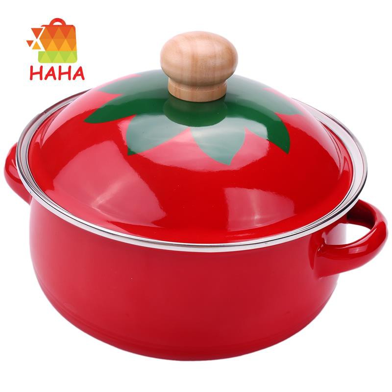 Nồi Nấu Ăn Tráng Men Hình Quả Cà Chua 18cm 1.5l